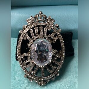 Juicy Couture Silver Brooch with Swarovski crystals